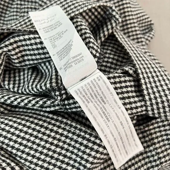 Abercrombie & Fitch Women's Long Sleeve Black /White Gingham Plaid Dress XS NWT - Picture 10 of 12